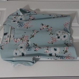 Shein short sleeve floral print blouse